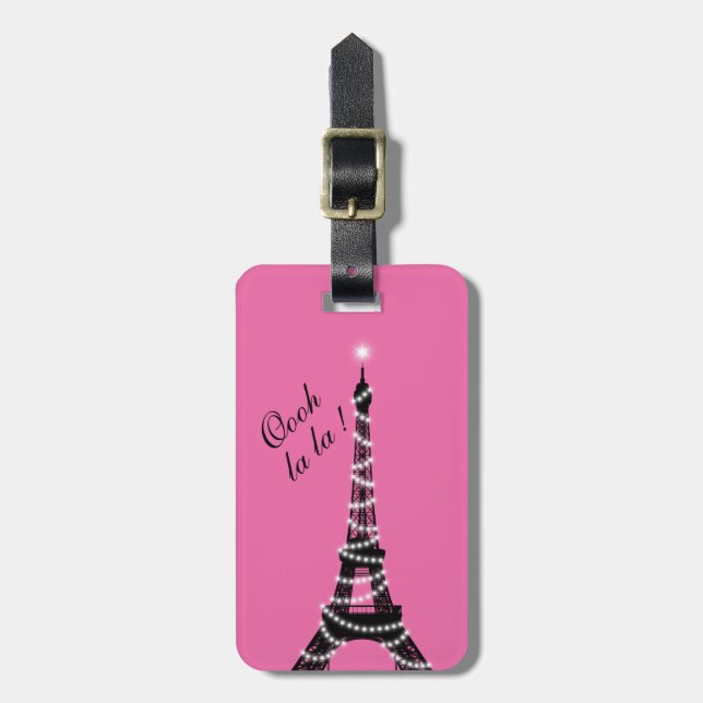 Paris Sparkles Luggage Tag (Front Vertical)