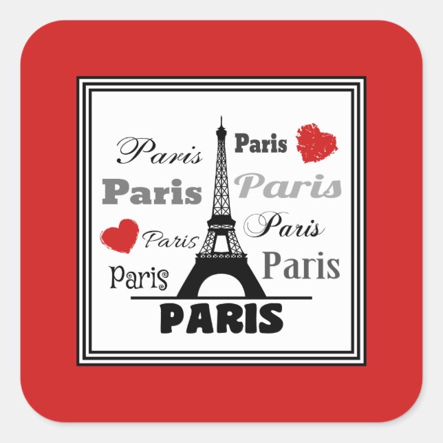 Paris Square Sticker (Front)