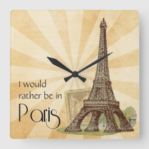 Paris Square Wall Clock