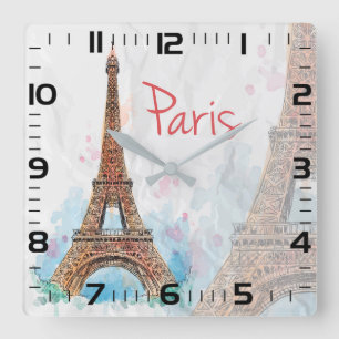 Paris Square Wall Clock