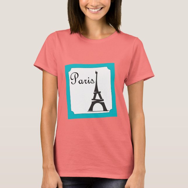 Paris Stamp Blue T-Shirt (Front)