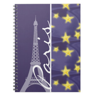 Paris Starry Night; Eiffel Tower Spiral Notebook