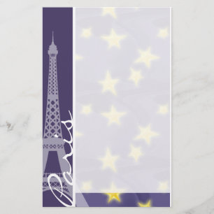Paris Starry Night; Eiffel Tower Stationery