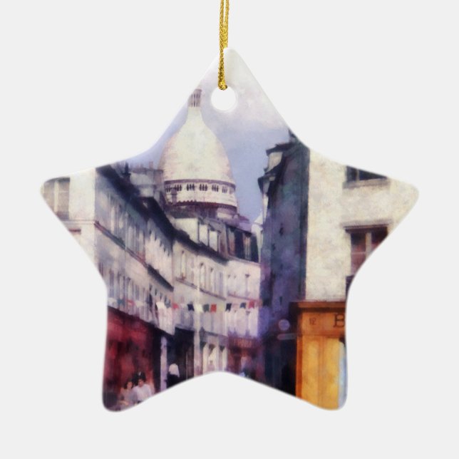 Paris Street Ceramic Tree Decoration (Front)