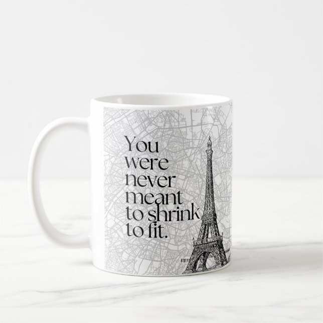 Paris Street Map & Eiffel Tower Quote Wall Art Coffee Mug (Left)