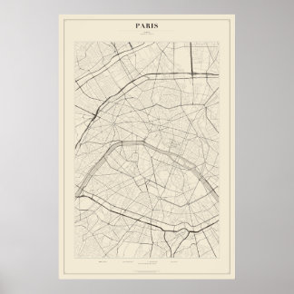 Paris Street Map Poster