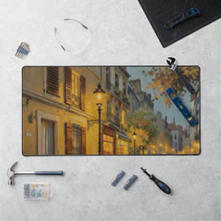 Paris Street Oil Painting Desk Mat