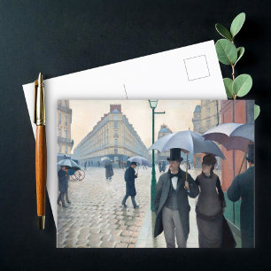 Paris Street; Rainy Day by G. Caillebotte, Art Postcard