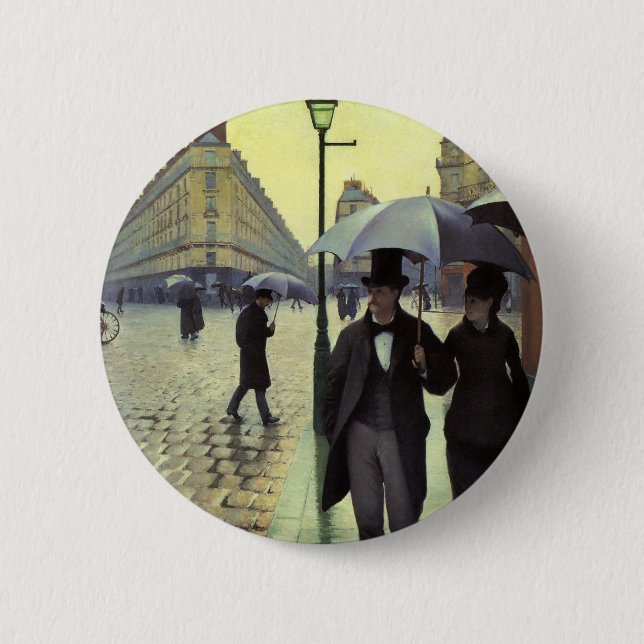 Paris Street Rainy Day by Gustave Caillebotte 6 Cm Round Badge (Front)