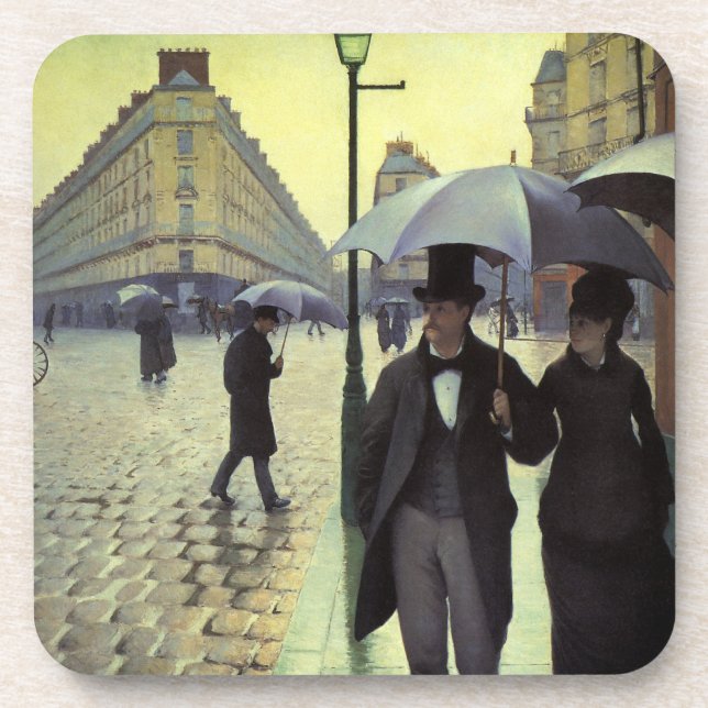 Paris Street Rainy Day by Gustave Caillebotte Coaster (Front)
