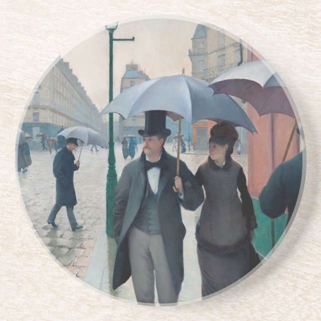 Paris Street Rainy Day by Gustave Caillebotte Coaster (Front)
