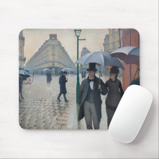 "Paris Street; Rainy Day" Impressionist Scene Mouse Pad