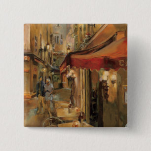 Paris Street Scene 15 Cm Square Badge