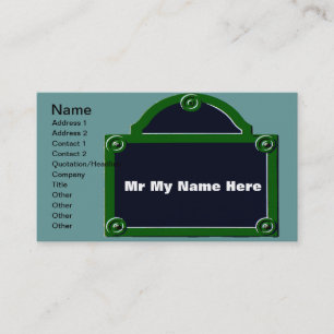 Paris Street Sign Edit Name Business Card