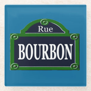 Paris Street Sign Rue Bourbon Placemat Cutting Boa Glass Coaster