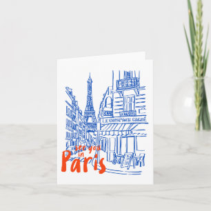 Paris Street Sketch Art Card