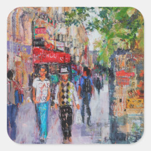 Paris Street Square Sticker