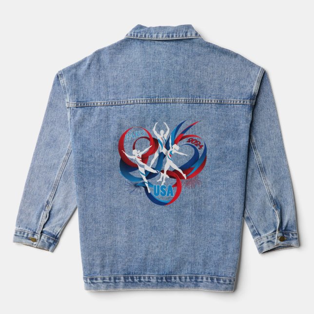 Paris Summer Olympics Denim Jacket (Back)