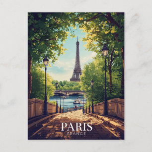 Paris Summer Park Eiffel Tower Postcard