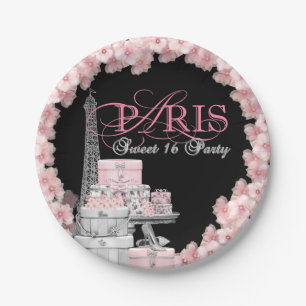 Paris Sweet 16 Birthday Party Paper Plate