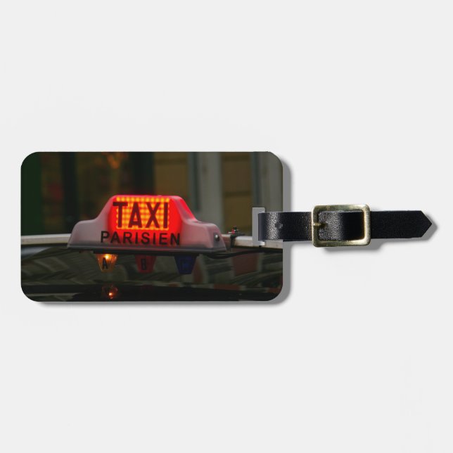 Paris Taxi Luggage Tag (Front Horizontal)