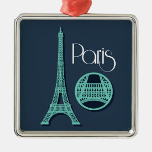 Paris Teal Metal Tree Decoration