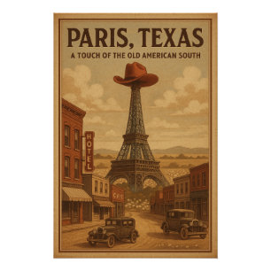 PARIS, TEXAS — A TOUCH OF THE OLD AMERICAN POSTER