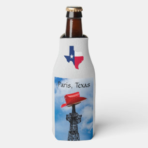 Paris, Texas, Red Cowboy Hat, Eiffel Tower Bottle Cooler