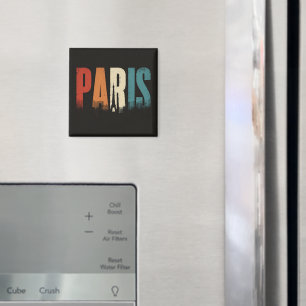Paris Text and Silhouette Magnet