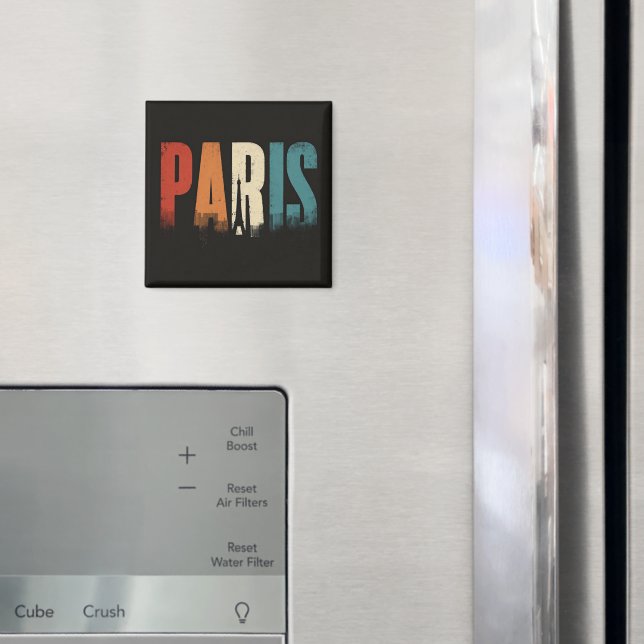 Paris Text and Silhouette Magnet (In Situ (Fridge))
