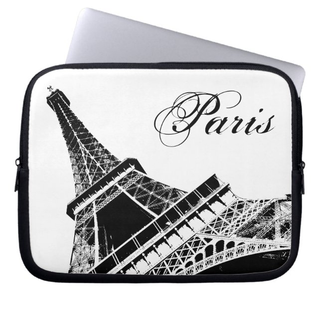 Paris, The Eiffel Tower Laptop Sleeve (Front)