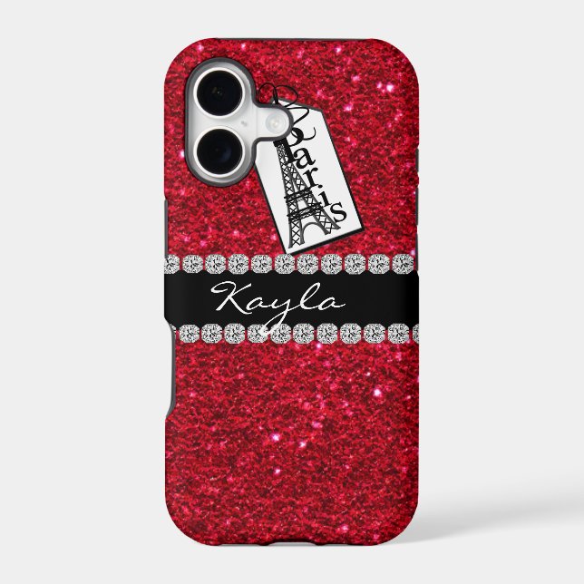 Paris Them Crystal BLING RUBY RED IPHONE  5 Case (Back)