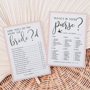 Paris Theme Double-Sided Bridal Shower Game Card