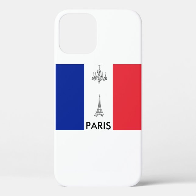 Paris Theme Eiffel Tower French Flag Case-Mate iPhone Case (Back)