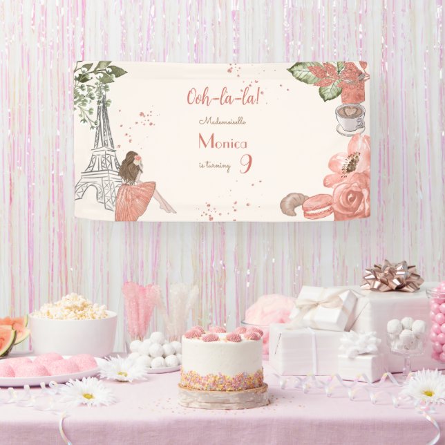 Paris theme french birthday party banner (Party)