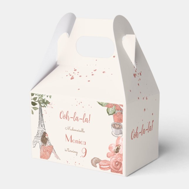 Paris theme french birthday party favour box (Front Side)