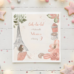 Paris theme french birthday party napkin