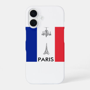 Paris Theme French Flag iPhone 16 Case