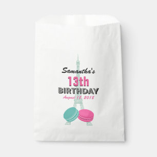 Paris Theme Happy Birthday Treat Favour Bags