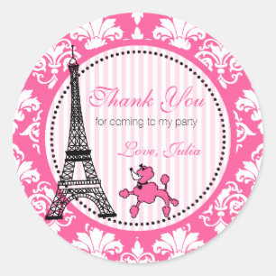 Paris Theme Party Stickers