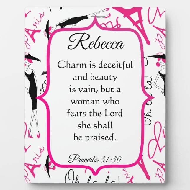 Paris Theme Proverbs 31 Woman Plaque (Front)