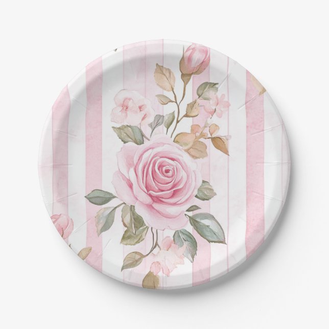 Paris Themed  Bridal Shower  Paper Plate (Front)