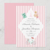 Paris Themed Wedding Shower Party Invitation