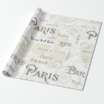 Paris Themed Wedding Vintage Customisable Wrapping Paper<br><div class="desc">Paris theme Wedding Party Pack ready to be customised to your event specifics. See the full range of matching products in this exclusive set and more here... </div>