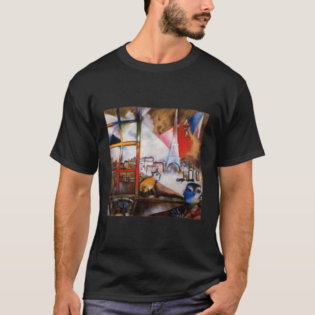 Paris Through The Window Marc Chagall City Of Ligh T-Shirt (Front)