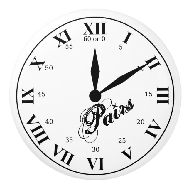 Paris Time Ceramic Knob (Front)