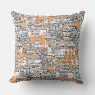 Paris toile cantaloupe cushion
