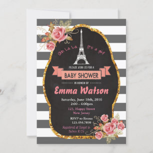 Paris Towel Baby Shower Invitation