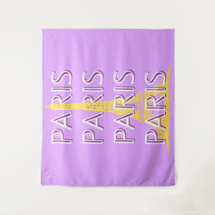 Paris, Travel Art, Minimalist, Pastel Travel Art Tapestry
