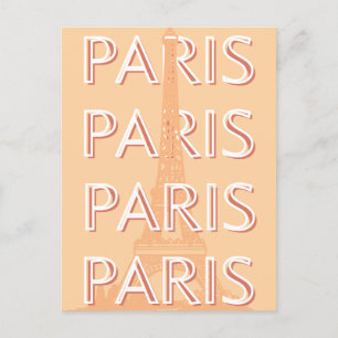 Paris, Travel Art, Pastel Travel Art Holiday Postcard
